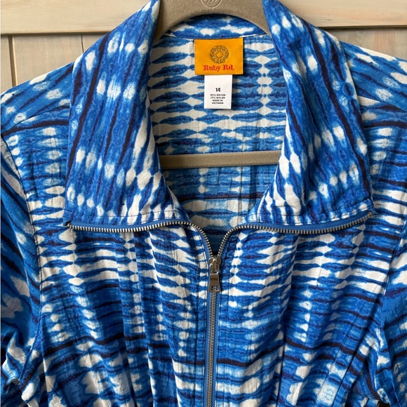 Ruby Rd Royal and White Zip-Up Jacket - Picture 2 of 7